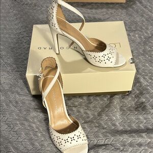 LC Lauren Conrad Cream Cut-Out Heels